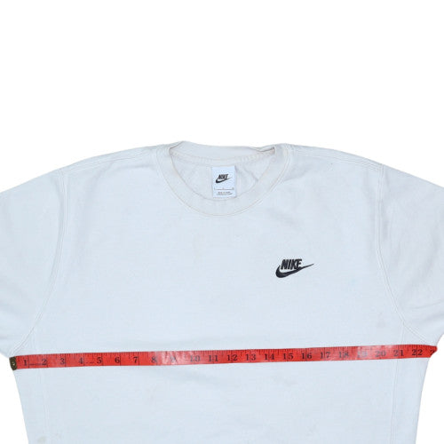 Nike Women’s White Small Sweatshirt Crew Neck Pullover 80% Cotton