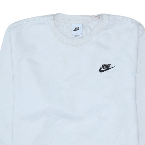Nike Women’s White Small Sweatshirt Crew Neck Pullover 80% Cotton