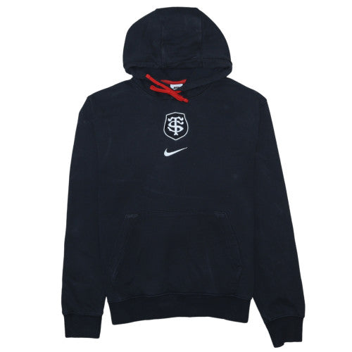 Nike Men's Black M Pullover Hoodie with Red Drawstring and Logo