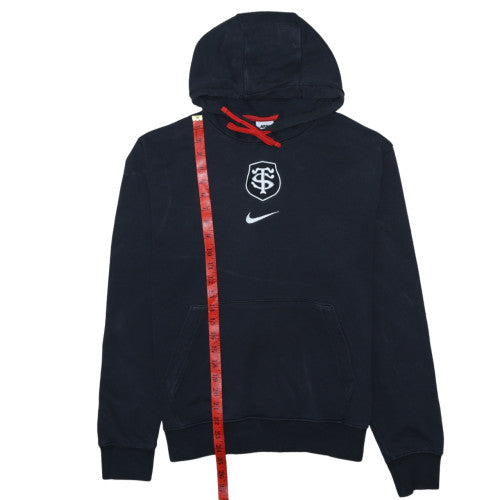 Nike Men's Black M Pullover Hoodie with Red Drawstring and Logo