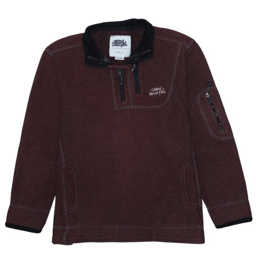 Weird Fish Men's Brown 2XL High Neck 1/4 Zip Pullover Sweatshirt