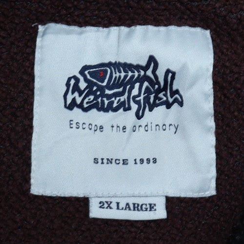 Weird Fish Men's Brown 2XL High Neck 1/4 Zip Pullover Sweatshirt