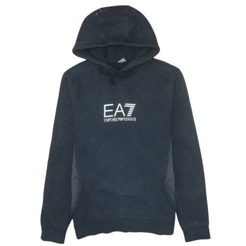 Emporio Armani EA7 Women's Black Hoodie Size M Cotton Blend Pullover
