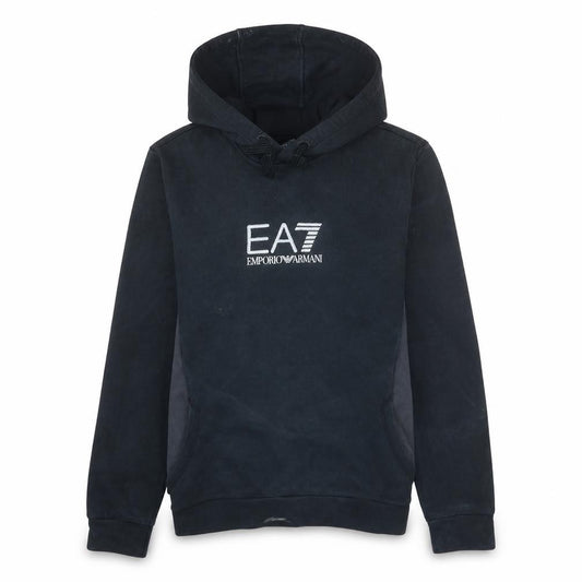 Emporio Armani EA7 Women's Black Hoodie Size M Cotton Blend Pullover