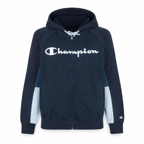 Champion Men's Blue Full Zip Hoodie Small Logo Fleece