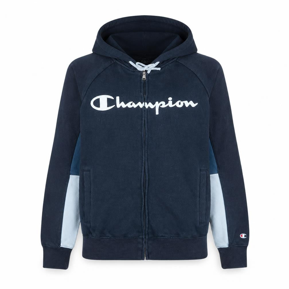 Champion Men's Blue Full Zip Hoodie Small Logo Fleece