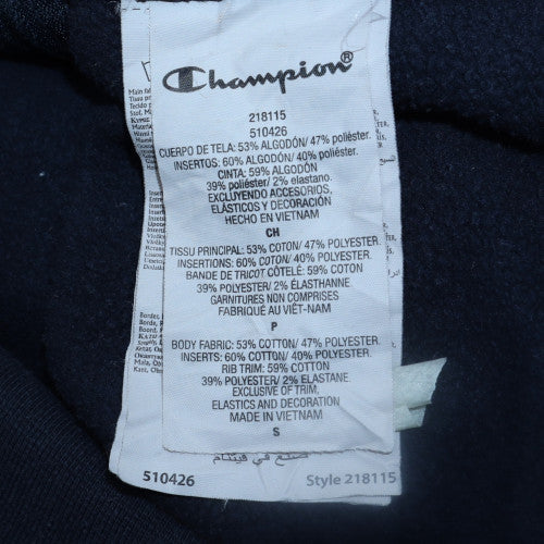Champion Men's Blue Full Zip Hoodie Small Logo Fleece