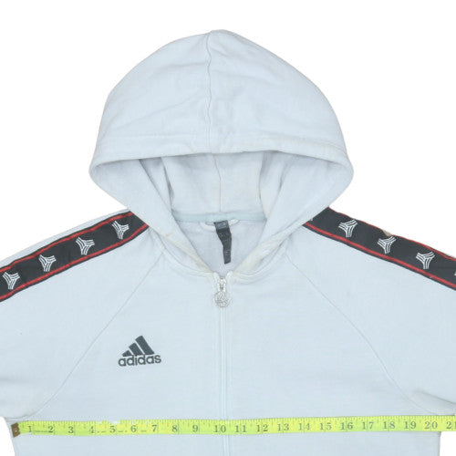 Adidas Men's White Full Zip Hoodie Medium Graphic Tape Style