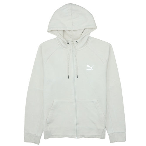 Puma Men’s Beige Full Zip Hoodie Size M Regular Fit Fleece