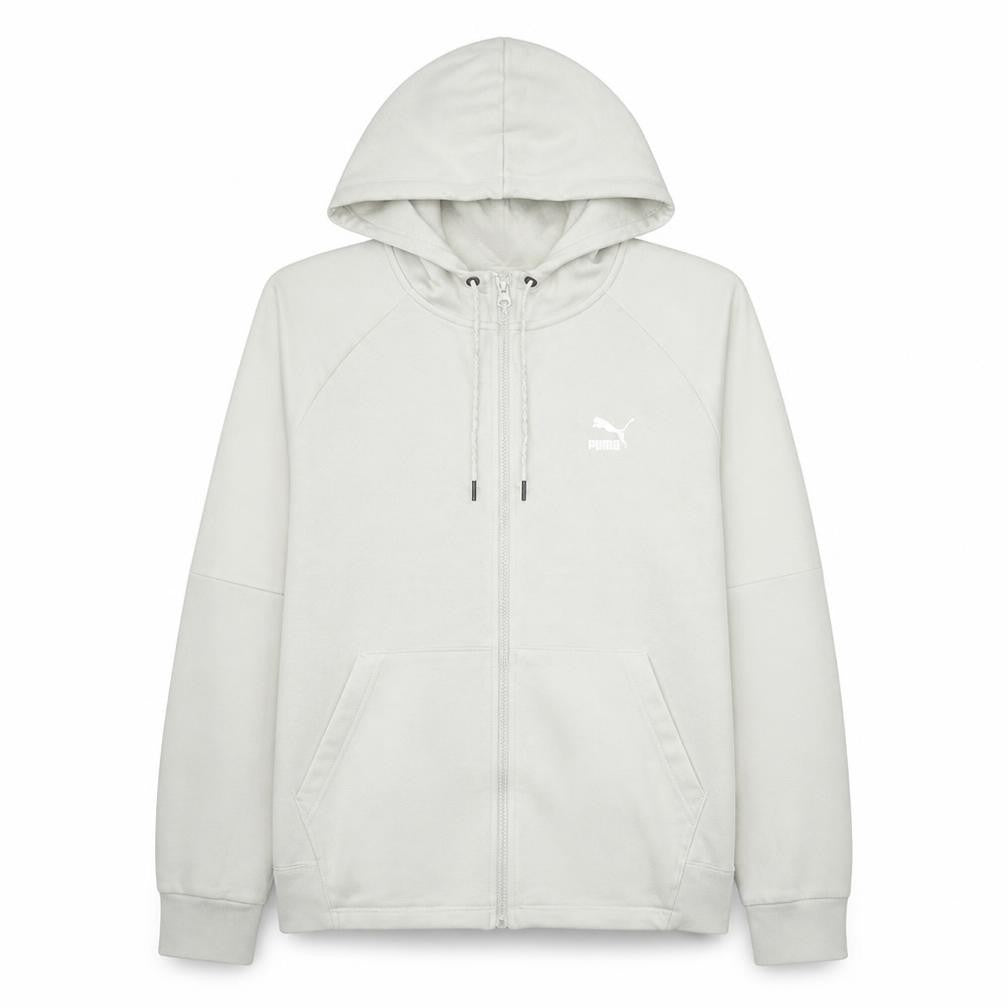Puma Men’s Beige Full Zip Hoodie Size M Regular Fit Fleece