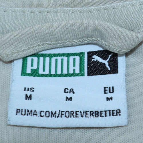 Puma Men’s Beige Full Zip Hoodie Size M Regular Fit Fleece