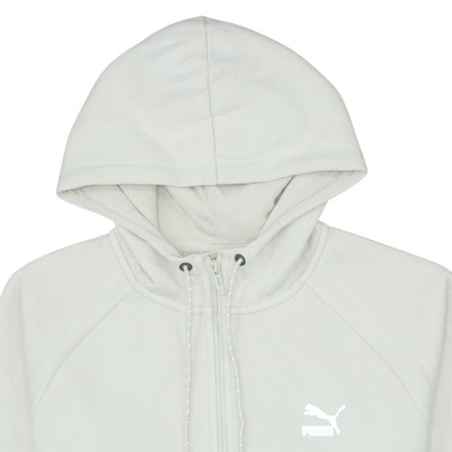 Puma Men’s Beige Full Zip Hoodie Size M Regular Fit Fleece