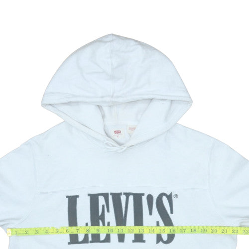 Levi's Mens White Graphic Logo Pullover Hoodie Size M