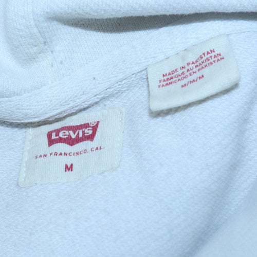 Levi's Mens White Graphic Logo Pullover Hoodie Size M
