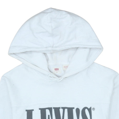 Levi's Mens White Graphic Logo Pullover Hoodie Size M
