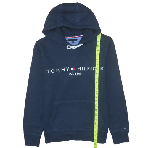 Tommy Hilfiger Men's Navy Blue Pullover Hoodie Medium Fleece Logo