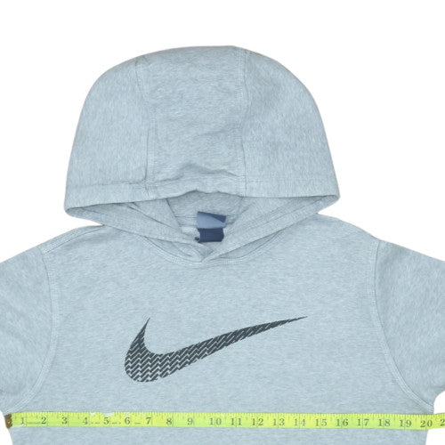 Nike Womens Grey Pullover Hoodie Size P Cotton Blend Logo Print