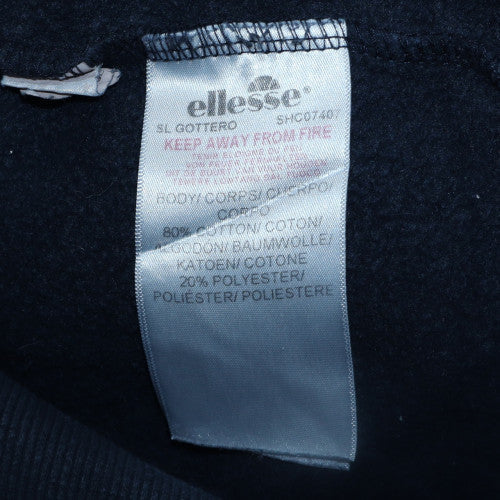 Ellesse Mens Blue Pullover Hoodie M Logo Fleece Sweatshirt