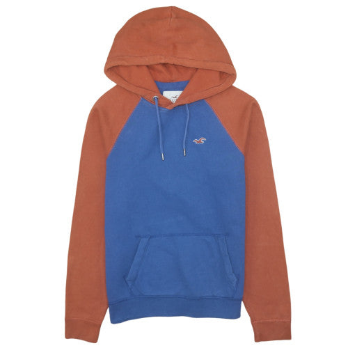 Hollister Men's Blue & Rust Pullover Hoodie Size S Regular Fit