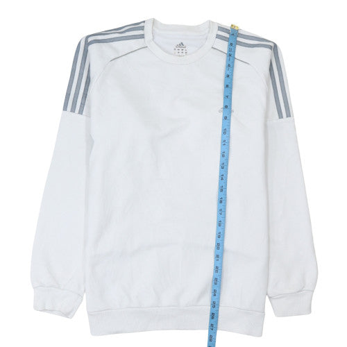 Adidas Mens White Crew Neck Pullover Sweatshirt Medium Sports Jumper