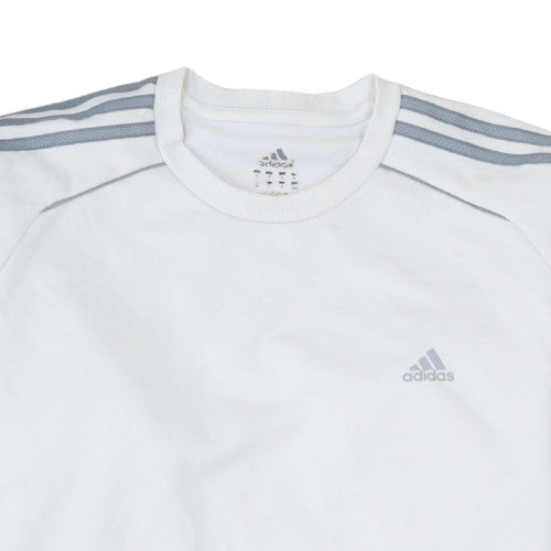 Adidas Mens White Crew Neck Pullover Sweatshirt Medium Sports Jumper