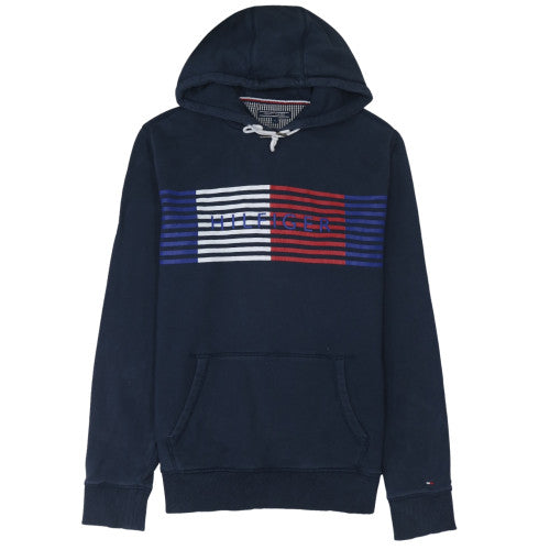 Tommy Hilfiger Men's Blue XL Pullover Hoodie with Logo