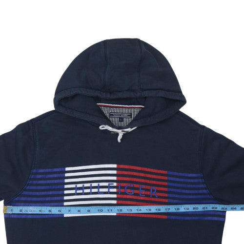 Tommy Hilfiger Men's Blue XL Pullover Hoodie with Logo