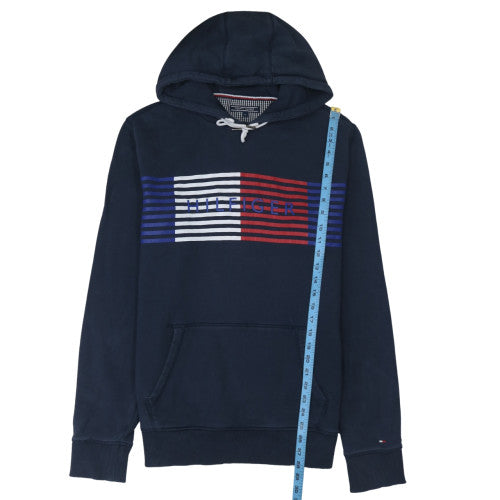 Tommy Hilfiger Men's Blue XL Pullover Hoodie with Logo
