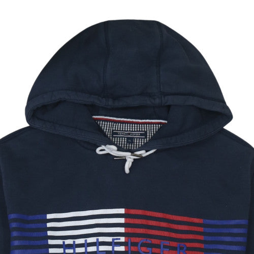 Tommy Hilfiger Men's Blue XL Pullover Hoodie with Logo