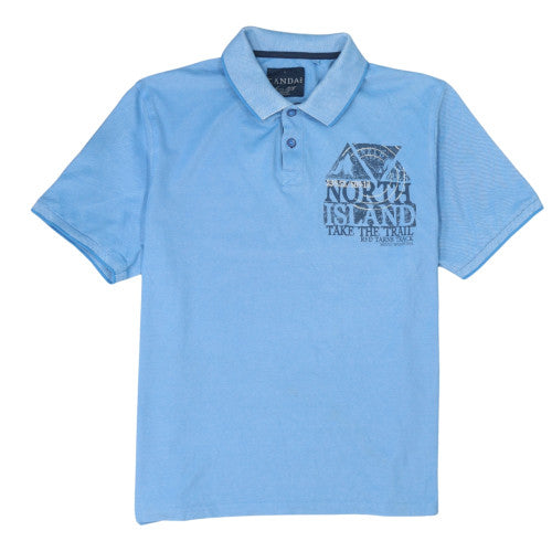 C&A Canda Men's Blue Short Sleeve Polo Shirt Size L Cotton Casual