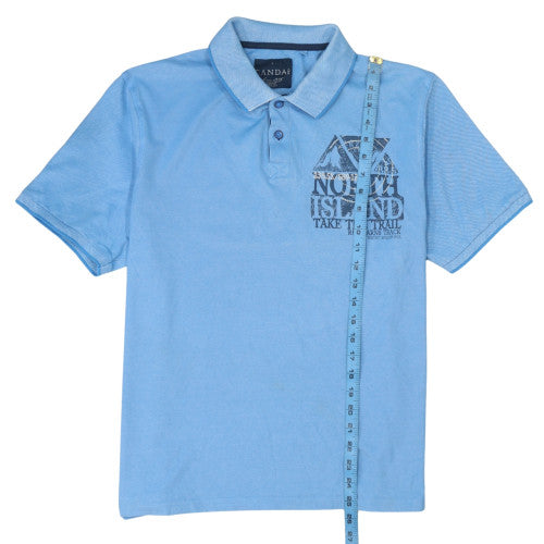 C&A Canda Men's Blue Short Sleeve Polo Shirt Size L Cotton Casual