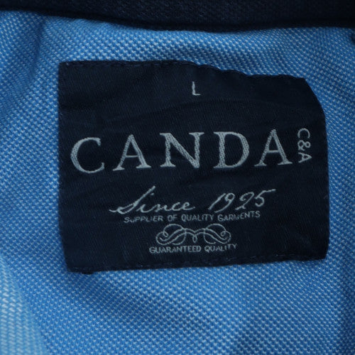 C&A Canda Men's Blue Short Sleeve Polo Shirt Size L Cotton Casual