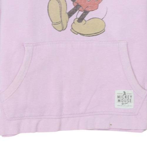 H&M Disney Womens Pink Mickey Mouse Pullover Hoodie Size M