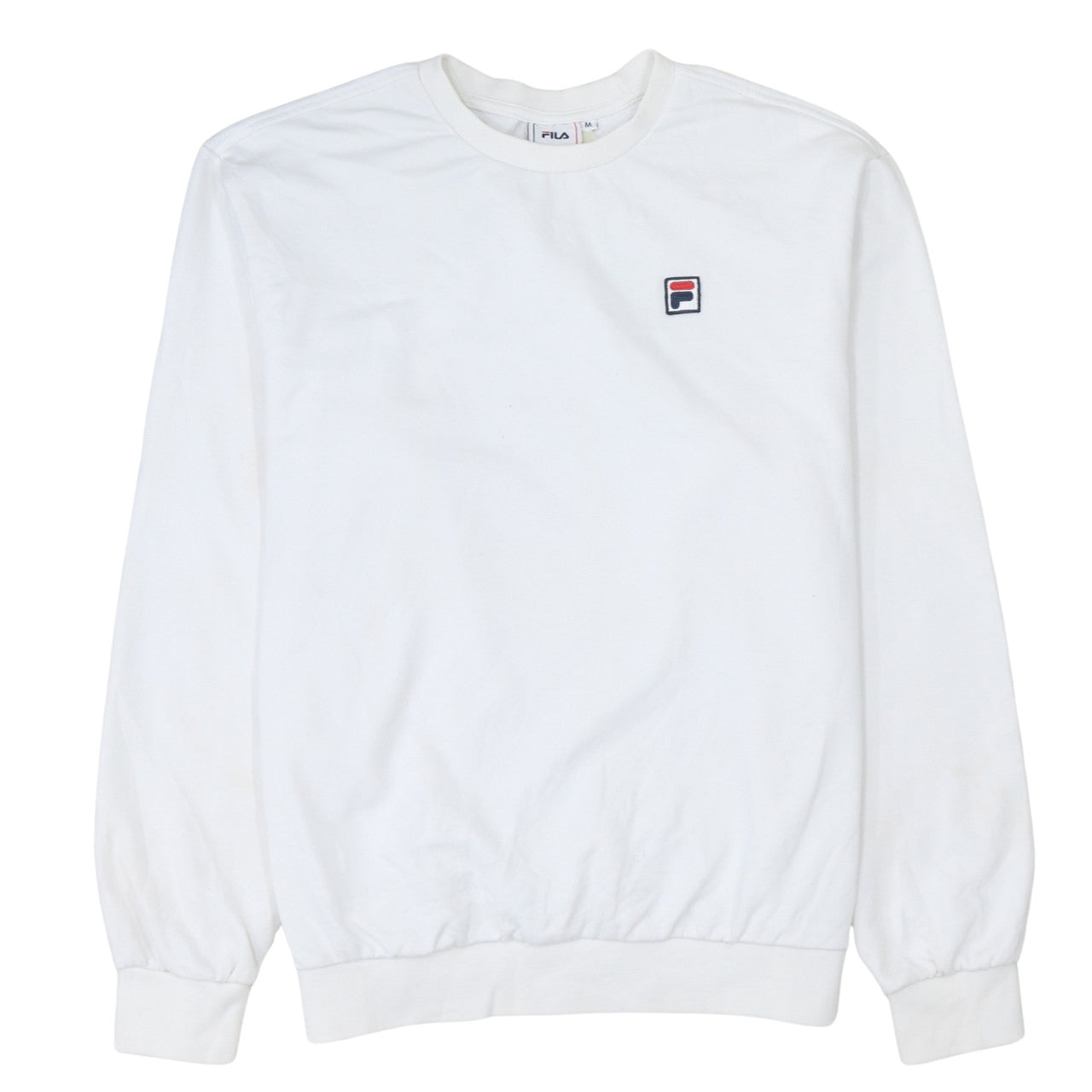 FILA Mens White Crew Neck Pullover Sweatshirt Size M