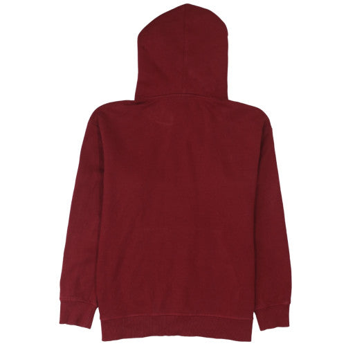 Champion Men's Red Hooded Long Sleeve Fleece Sweatshirt L