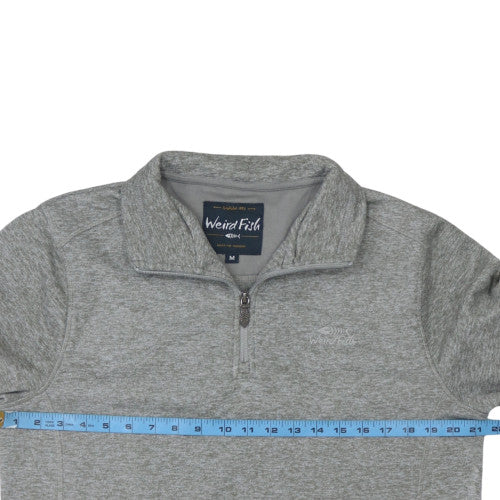 Weird Fish Men's Grey 1/4 Zip Fleece Sweatshirt Size M
