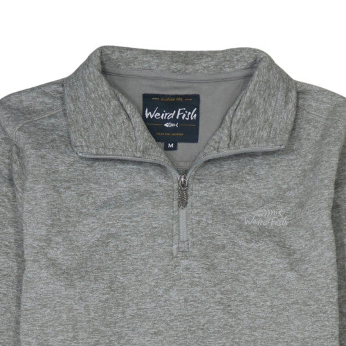 Weird Fish Men's Grey 1/4 Zip Fleece Sweatshirt Size M