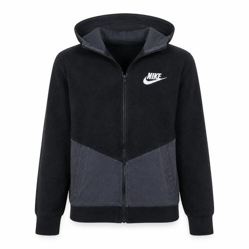 Nike Boys Black Full Zip Fleece Hoodie XL 13-15 Years Casual Sportswear