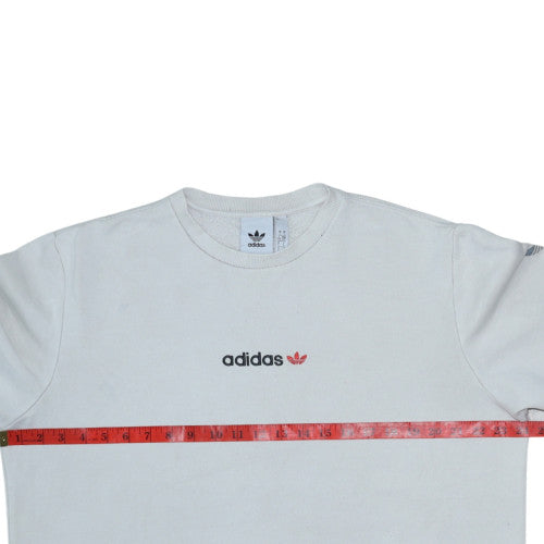 Adidas Men's White Logo Pullover Sweatshirt Size L