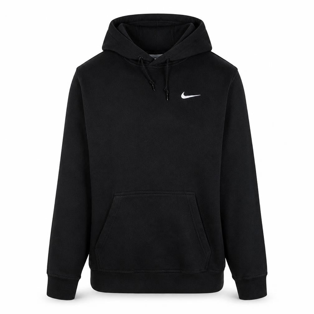Front view of Nike Men's Black Pullover Hoodie Medium Fleece Sportswear