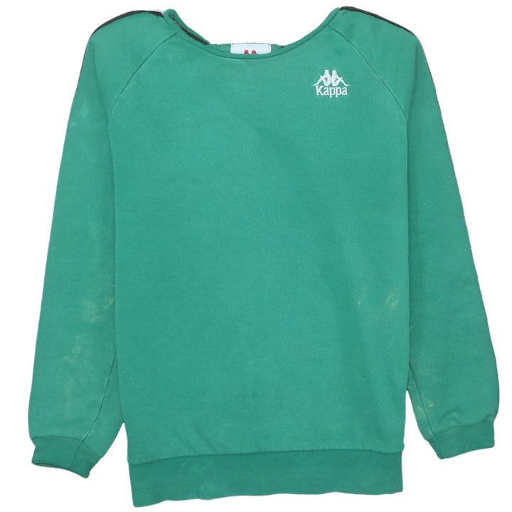 Kappa Men's Green Small Pullover Sweatshirt Logo Tape Design