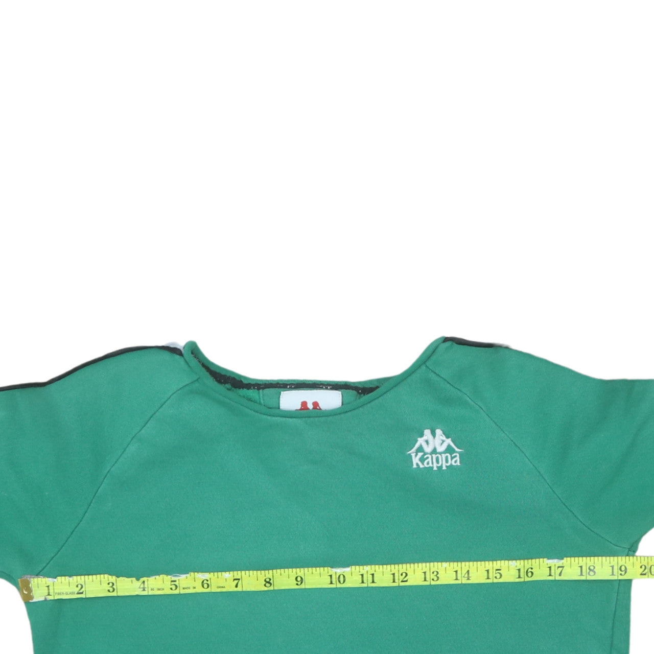 Kappa Men's Green Small Pullover Sweatshirt Logo Tape Design