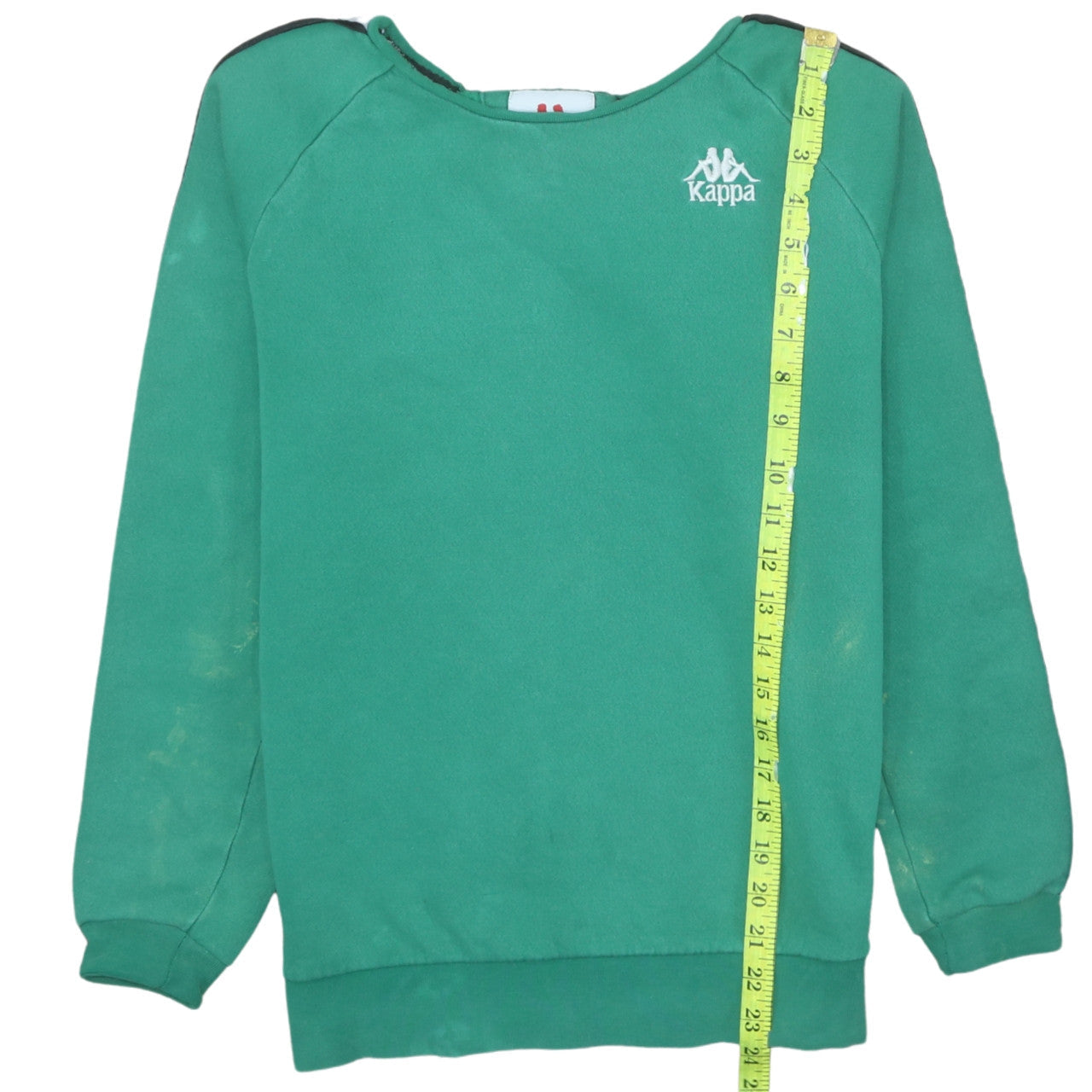 Kappa Men's Green Small Pullover Sweatshirt Logo Tape Design