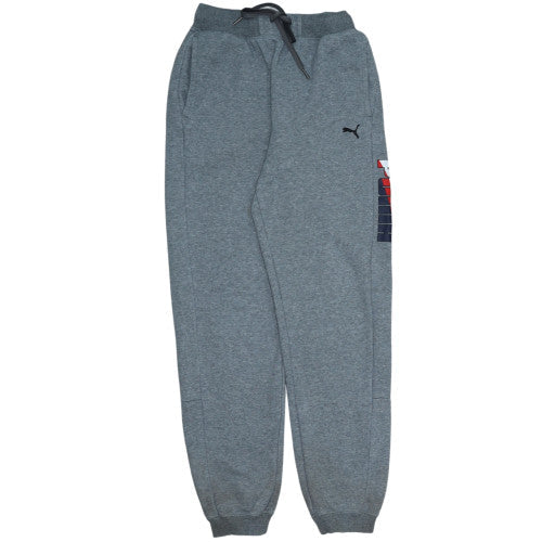 Puma Boys Grey Jogger Trousers 14 Years Elastic Waist Fleece Sweatpants