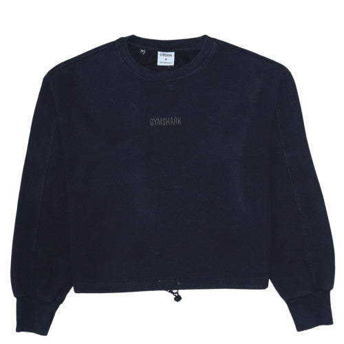 Gymshark Women Black M Pullover Sweatshirt with Drawstring Hem