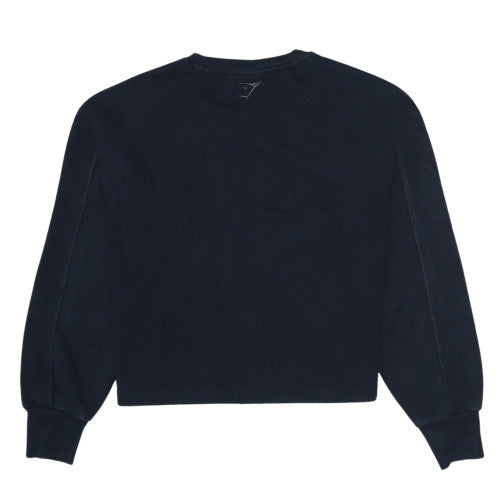 Gymshark Women Black M Pullover Sweatshirt with Drawstring Hem