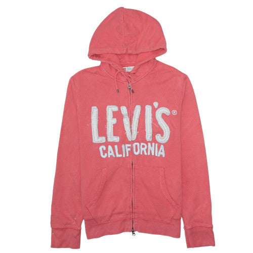 Levi's Women Coral Pink Full Zip Hoodie Size S Cotton Blend