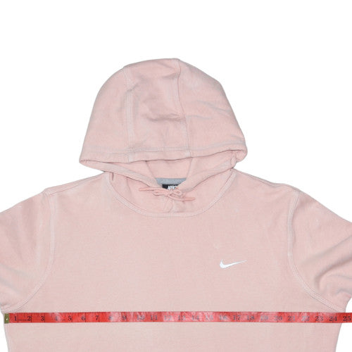 Nike Womens Pink Pullover Hoodie Size L Cotton Blend Casual Sweatshirt