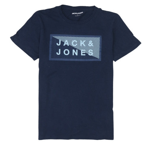 Jack & Jones Men's Blue Graphic Logo Polo Shirt Size S