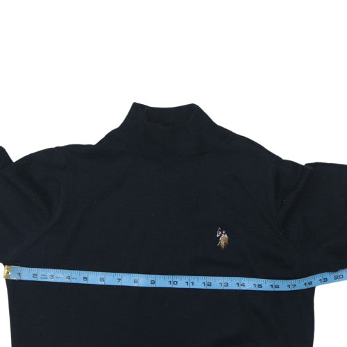 U.S. Polo Assn. Men Black Roll Neck Cotton Pullover Jumper M